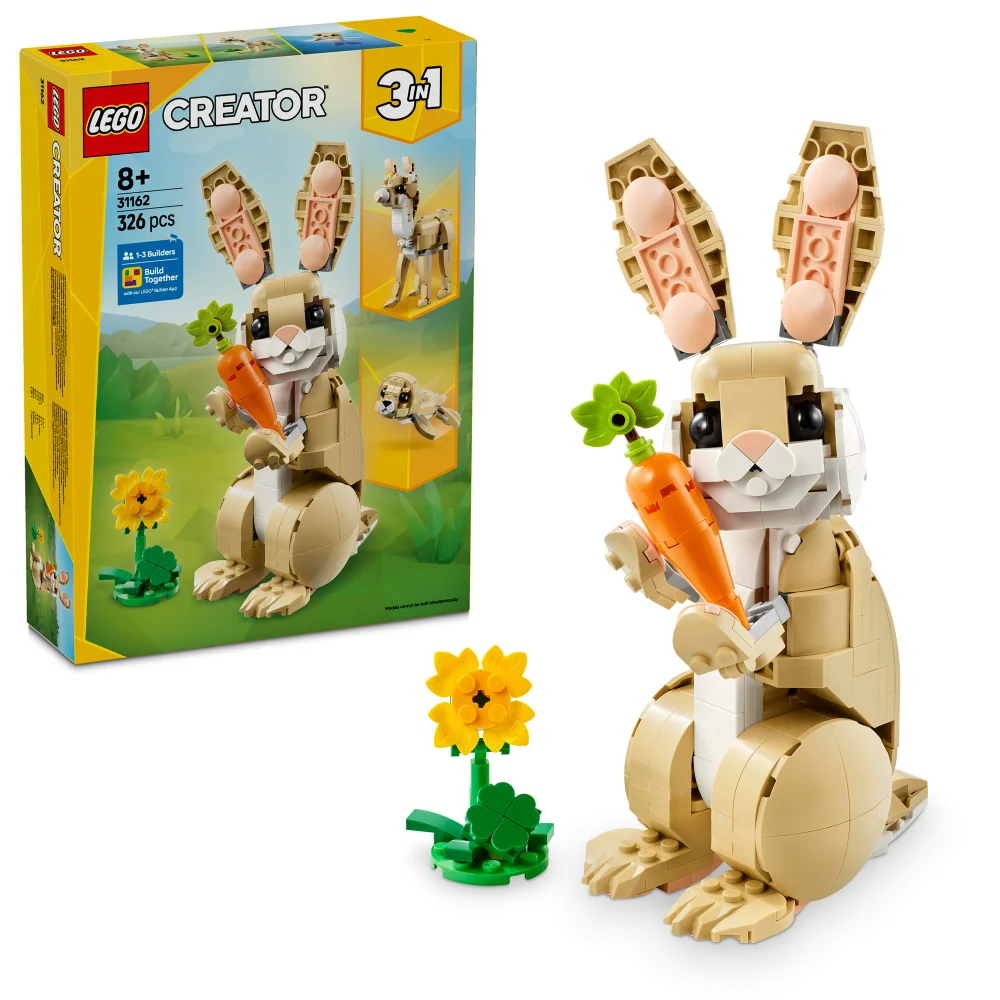 LEGO Creator 3in1 Cute Bunny Toy, Animal Figure Set 31162 Bild 1