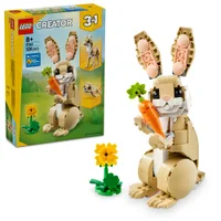 LEGO Creator 3in1 Cute Bunny Toy, Animal Figure Set 31162