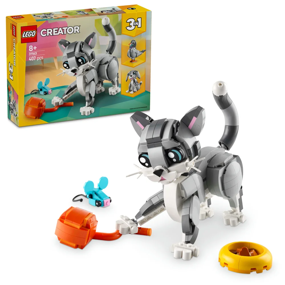 LEGO Creator 3in1 Playful Cat Figure, Toy Animal Set 31163 Bild 1