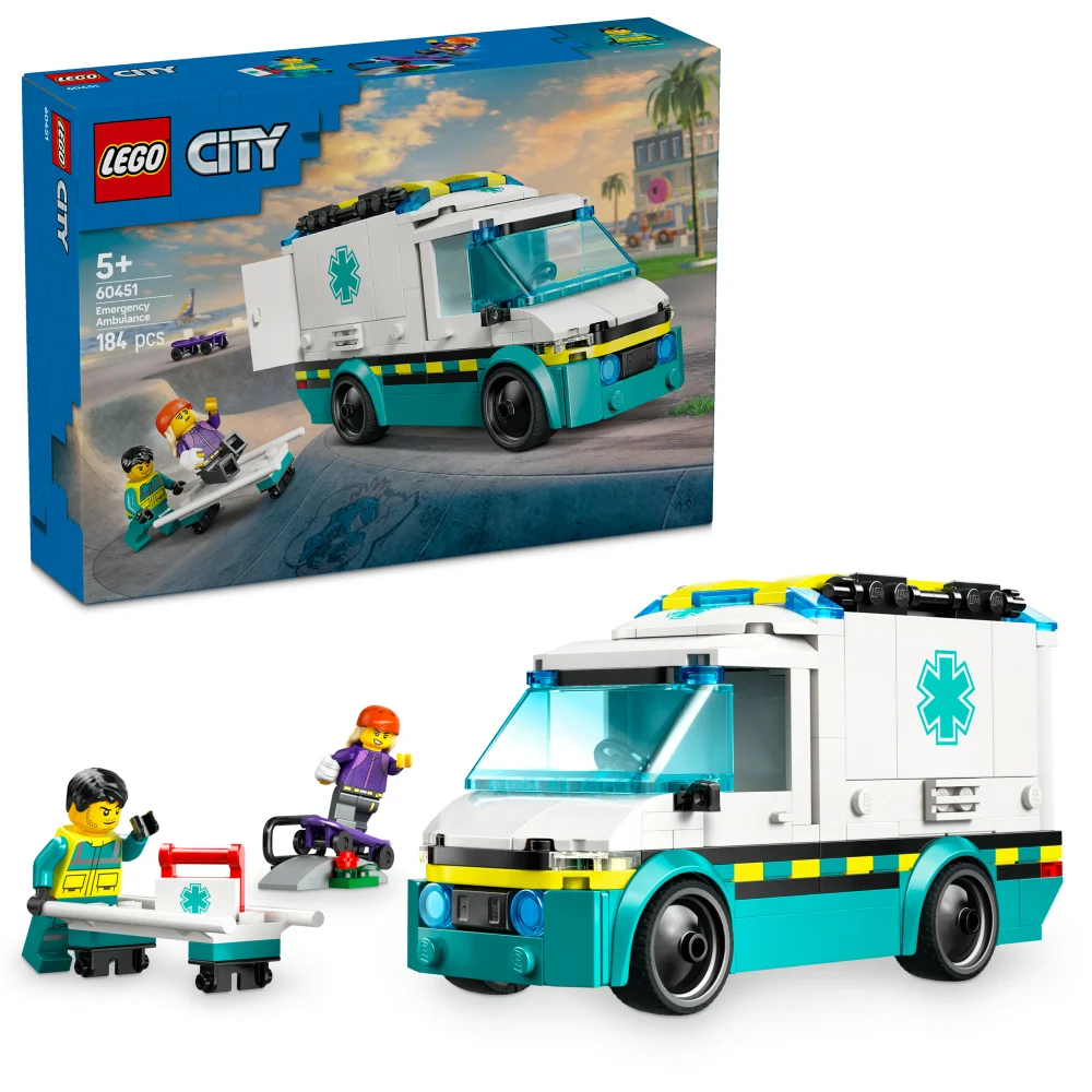 LEGO City Emergency Ambulance Toy Set with Minifigures 60451 Bild 1