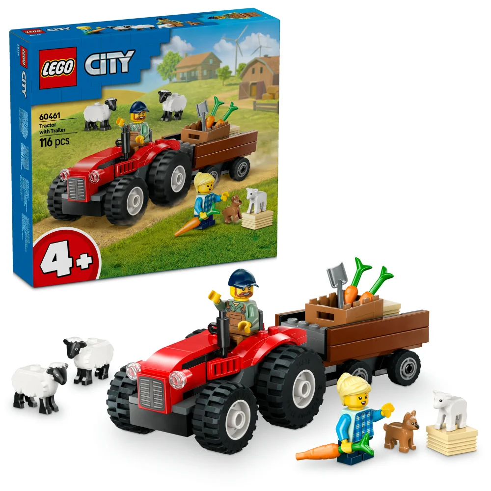 LEGO City Red Farm Tractor with Trailer & Sheep Toys 60461 Bild 1