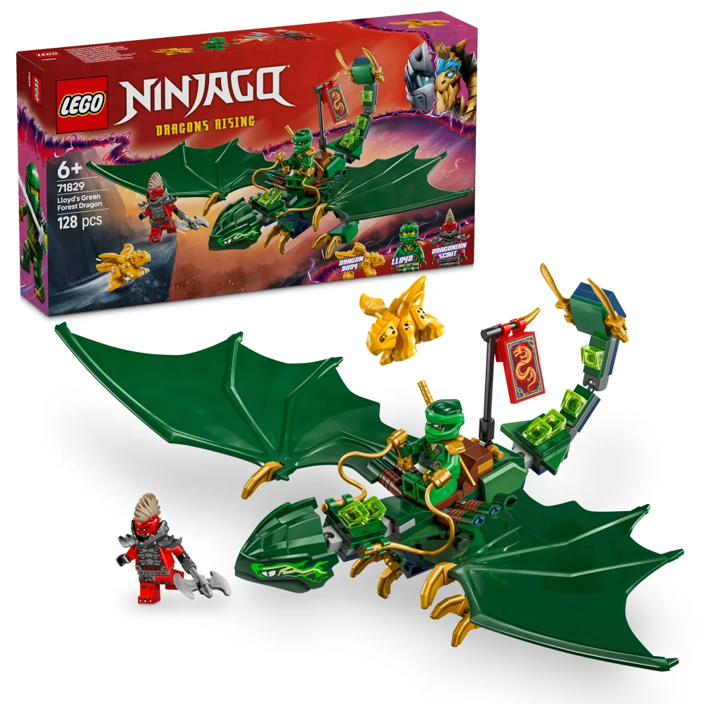 LEGO NINJAGO Lloyd’s Green Forest Dragon Toy for Kids 71829 Bild 1