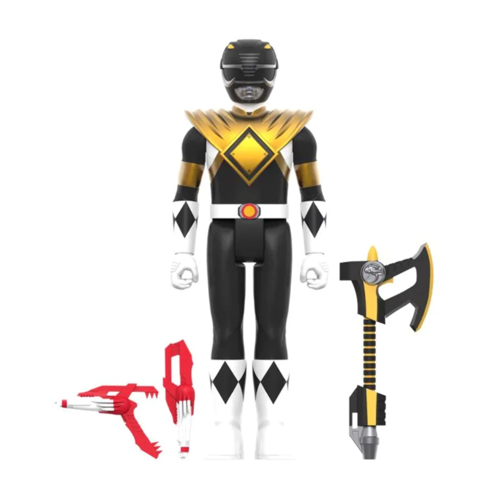 Super7 Power Rangers W4 - Black Ranger Dragon Shield ReAction Figure Bild 1
