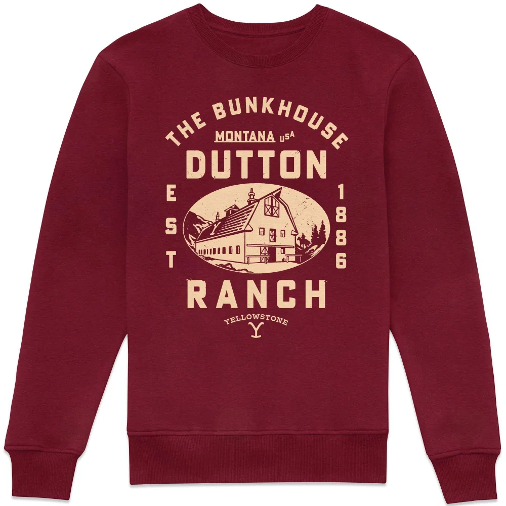 Yellowstone Dutton Ranch Woodcut Sweatshirt - Burgundy - XS Bild 1