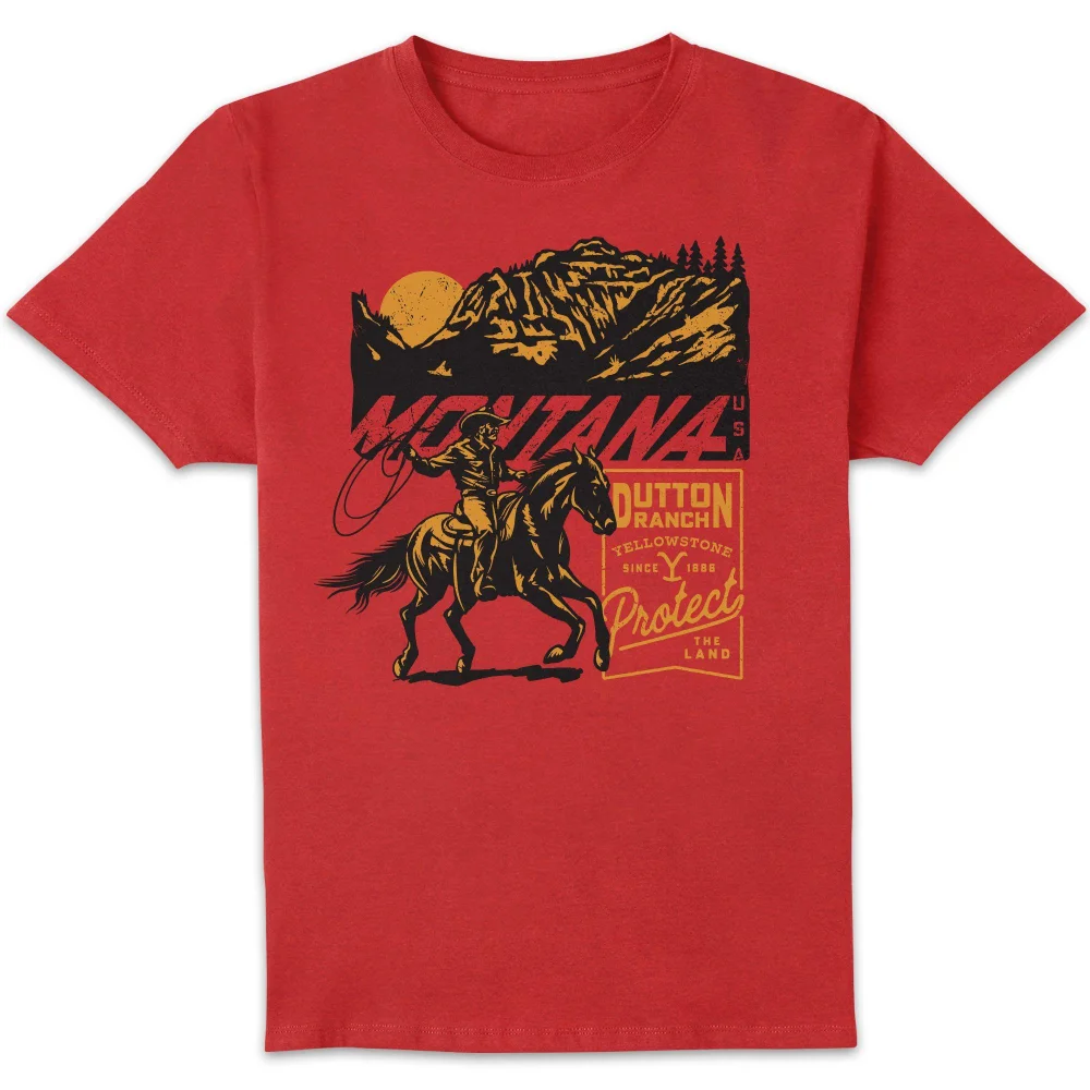 Yellowstone Montana USA Unisex T-Shirt - Red - S Bild 1