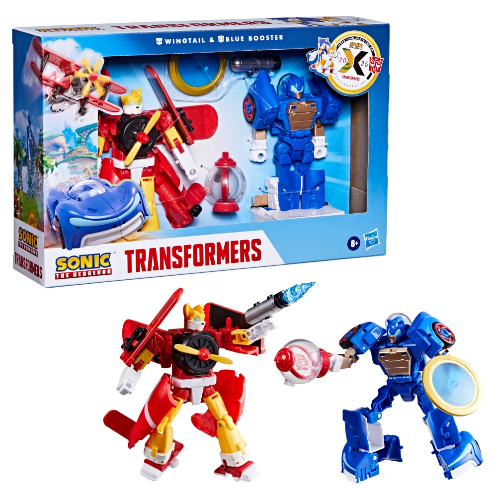 Hasbro Transformers x Sonic the Hedgehog 5" Wingtail and Blue Booster Action Figures, 8+ Bild 1
