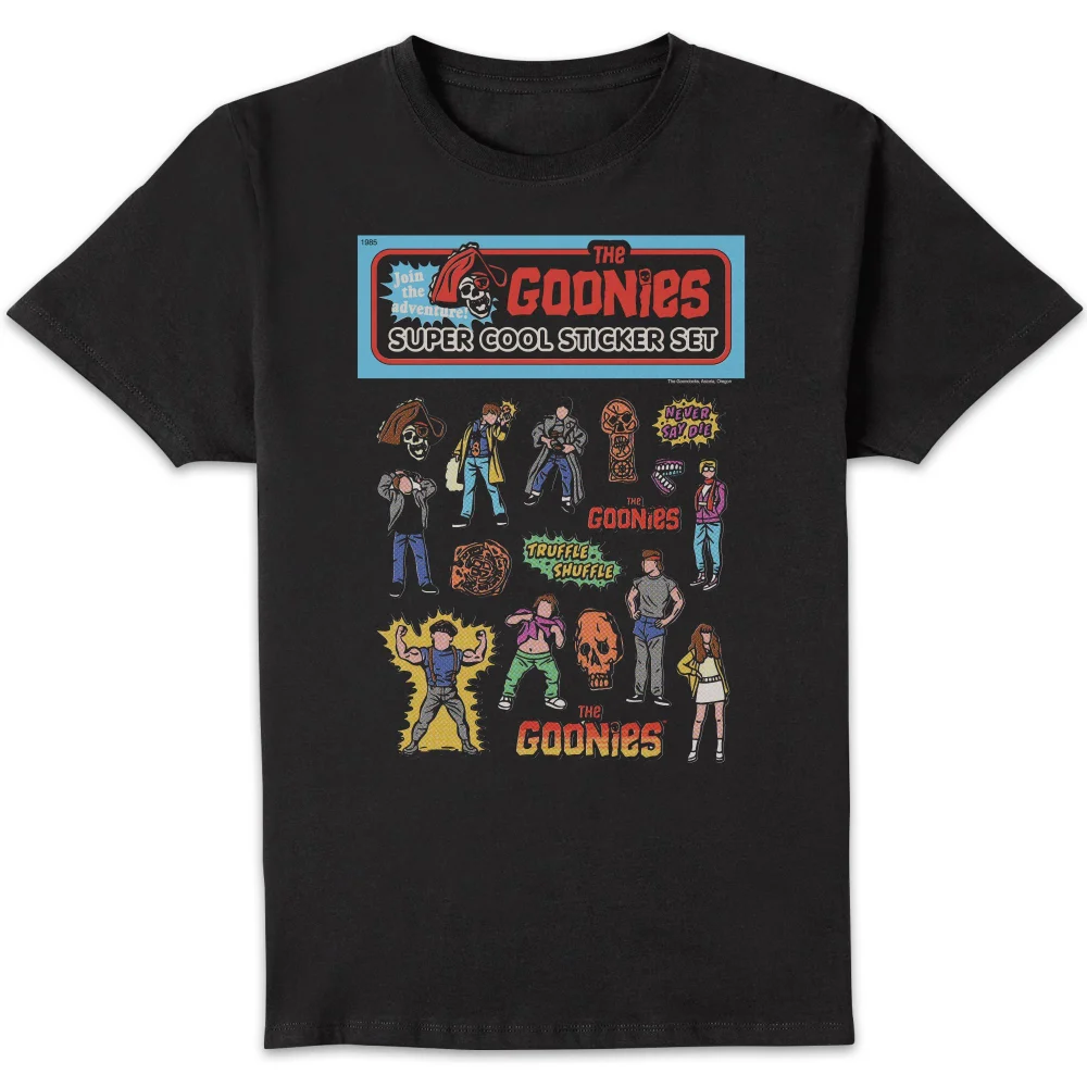 The Goonies Super Cool Sticker Set Unisex T-Shirt - Black - S Bild 1