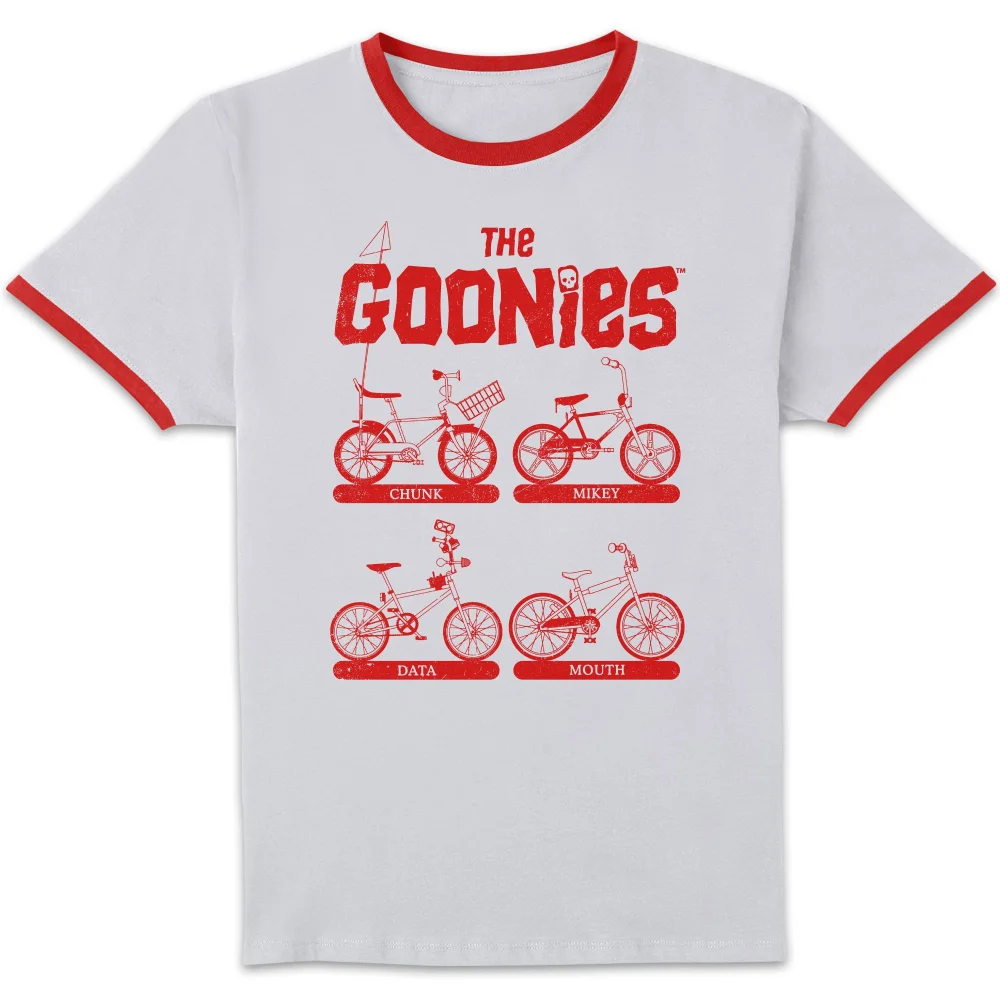 The Goonies Bikes Unisex Ringer T-Shirt - White/Red - L Bild 1