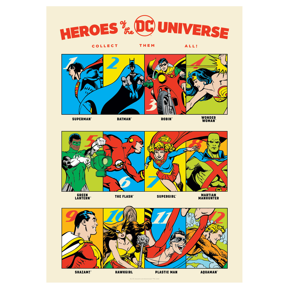 DC 90th Anniversary Heroes Art print Bild 1