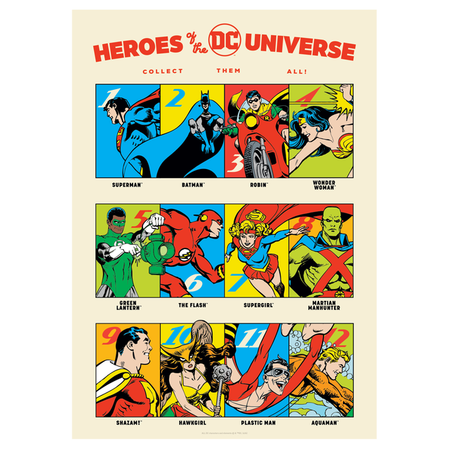DC 90th Anniversary Heroes Art print