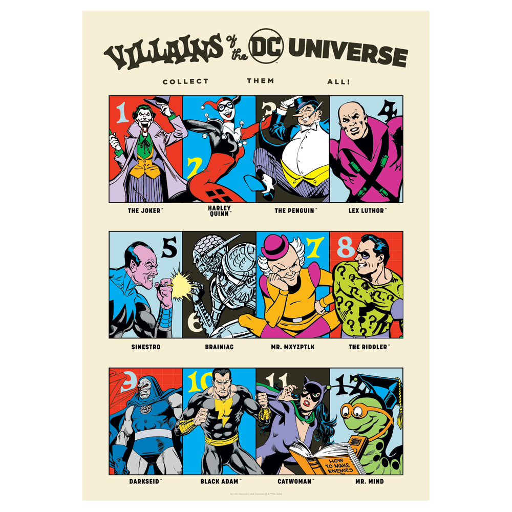 DC 90th Anniversary Villains Art print Bild 1
