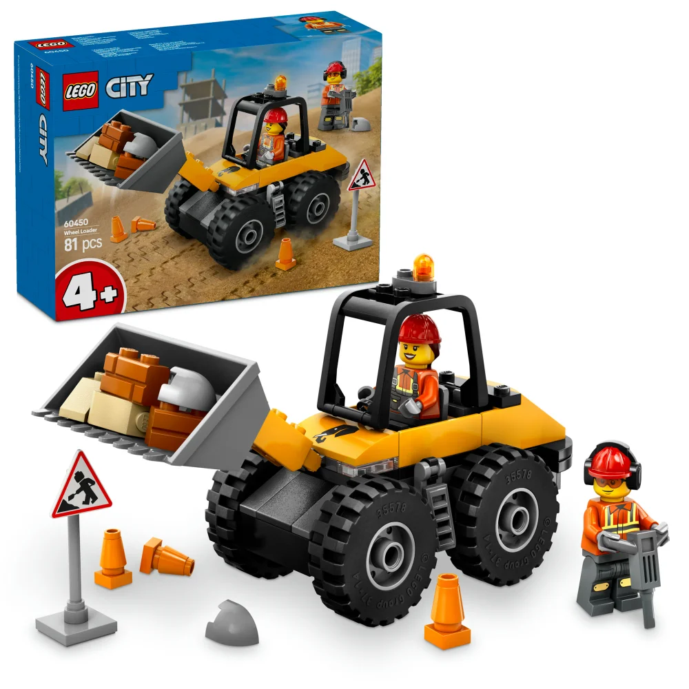 LEGO City Yellow Construction Wheel Loader Vehicle Toy 60450 Bild 1