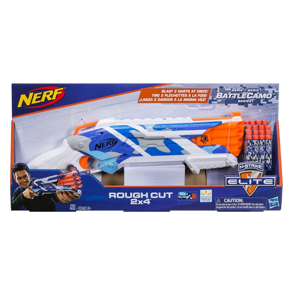 Nerf N-Strike Elite Rough Cut 2x4 BattleCamo Series Dart Blaster, 16 Darts, Outdoor Toys Bild 1