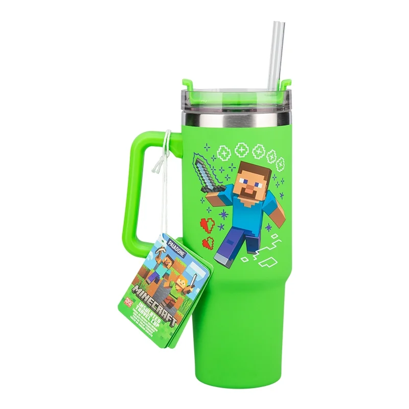 Minecraft Green 900Ml Insulated Cup And Straw Bild 1