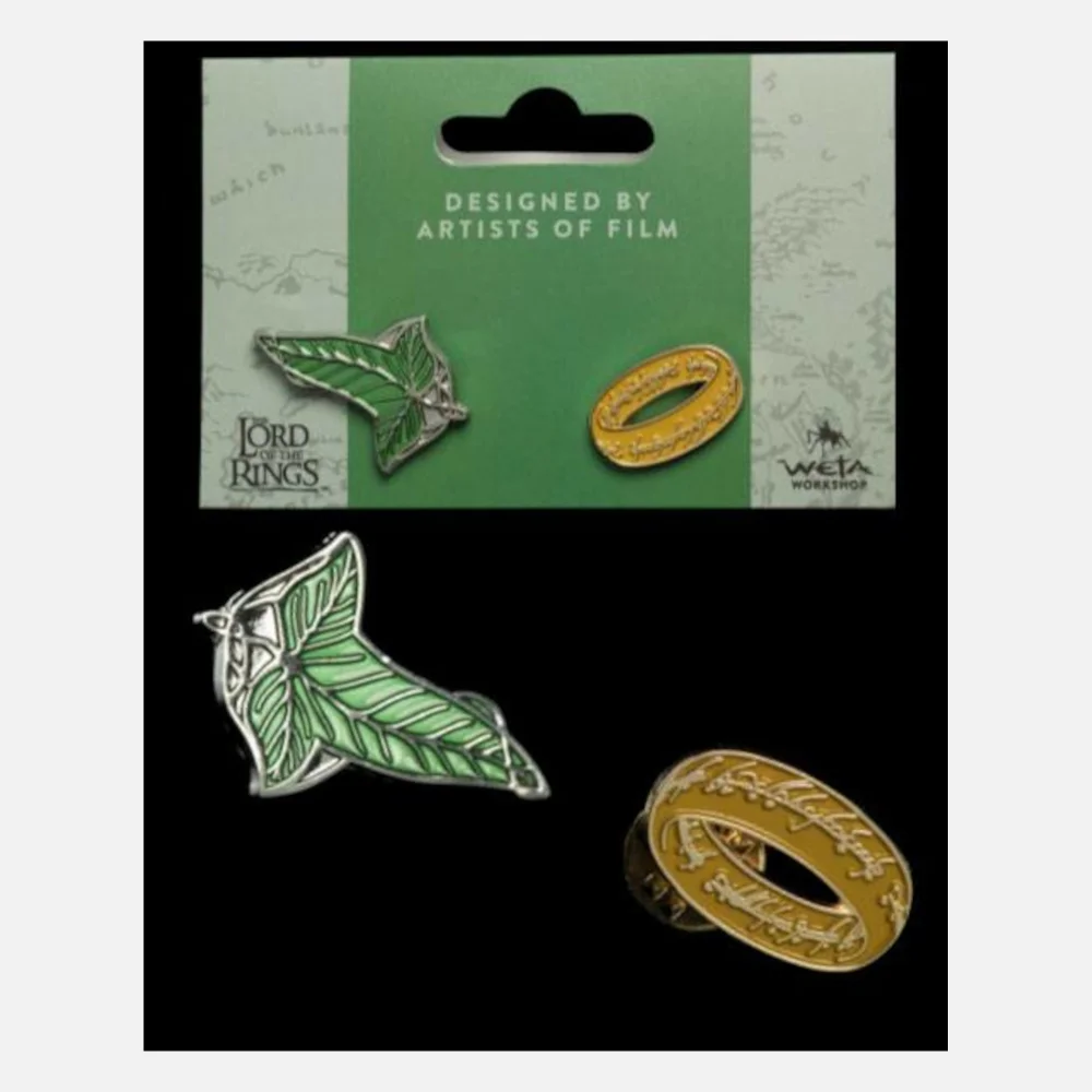 Weta Workshop Lord of the Rings Collectors Pins 2-Pack Elfen Leaf & One Ring Bild 1