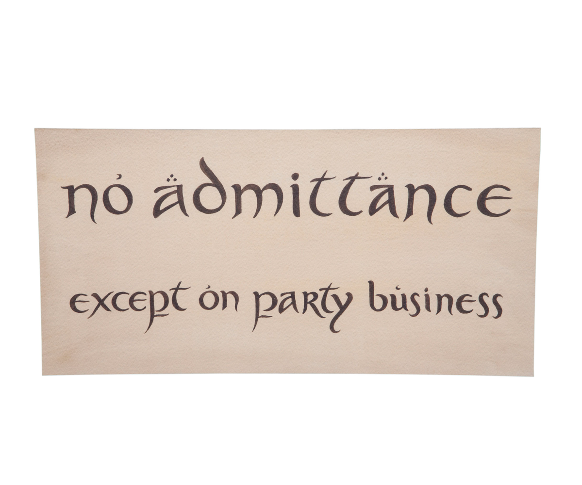 Weta Workshop The Hobbit Replica No Admittance Sign Bild 1