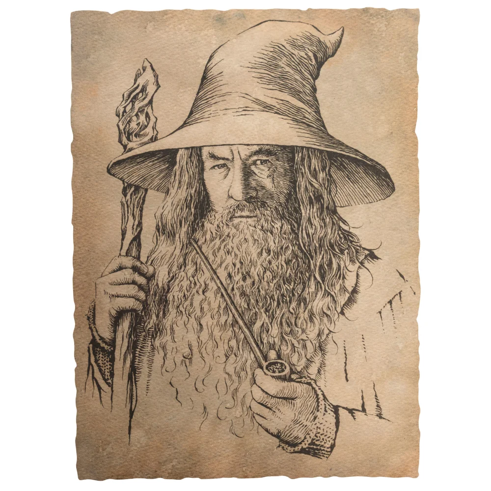 Weta Workshop The Hobbit Art Print Portrait of Gandalf the Grey 21 x 28cm Bild 1