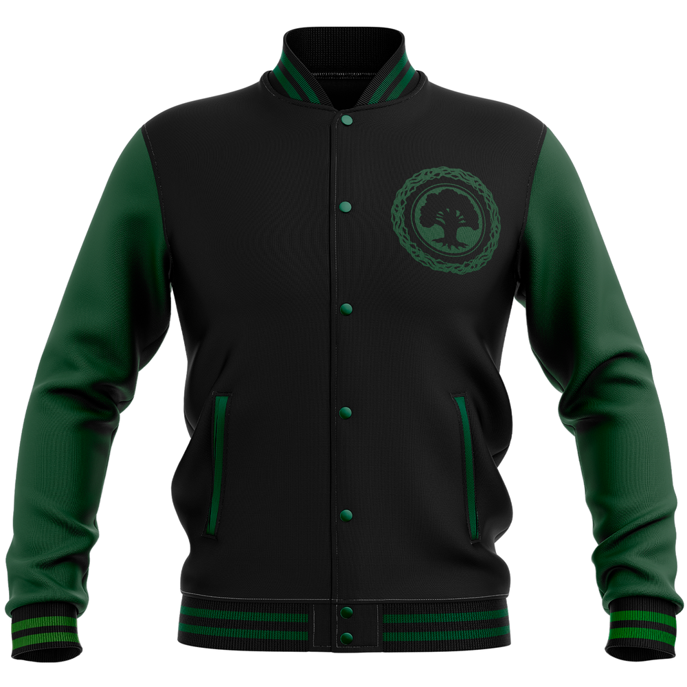 Magic: The Gathering Forest Roundel Varsity Jacket - Black/Green - S Bild 1