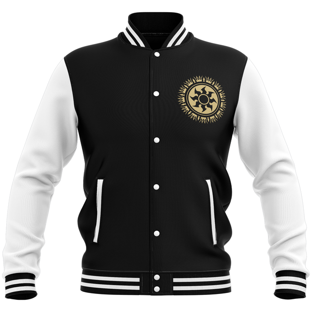 Magic: The Gathering Plains Roundel Varsity Jacket - Black/White