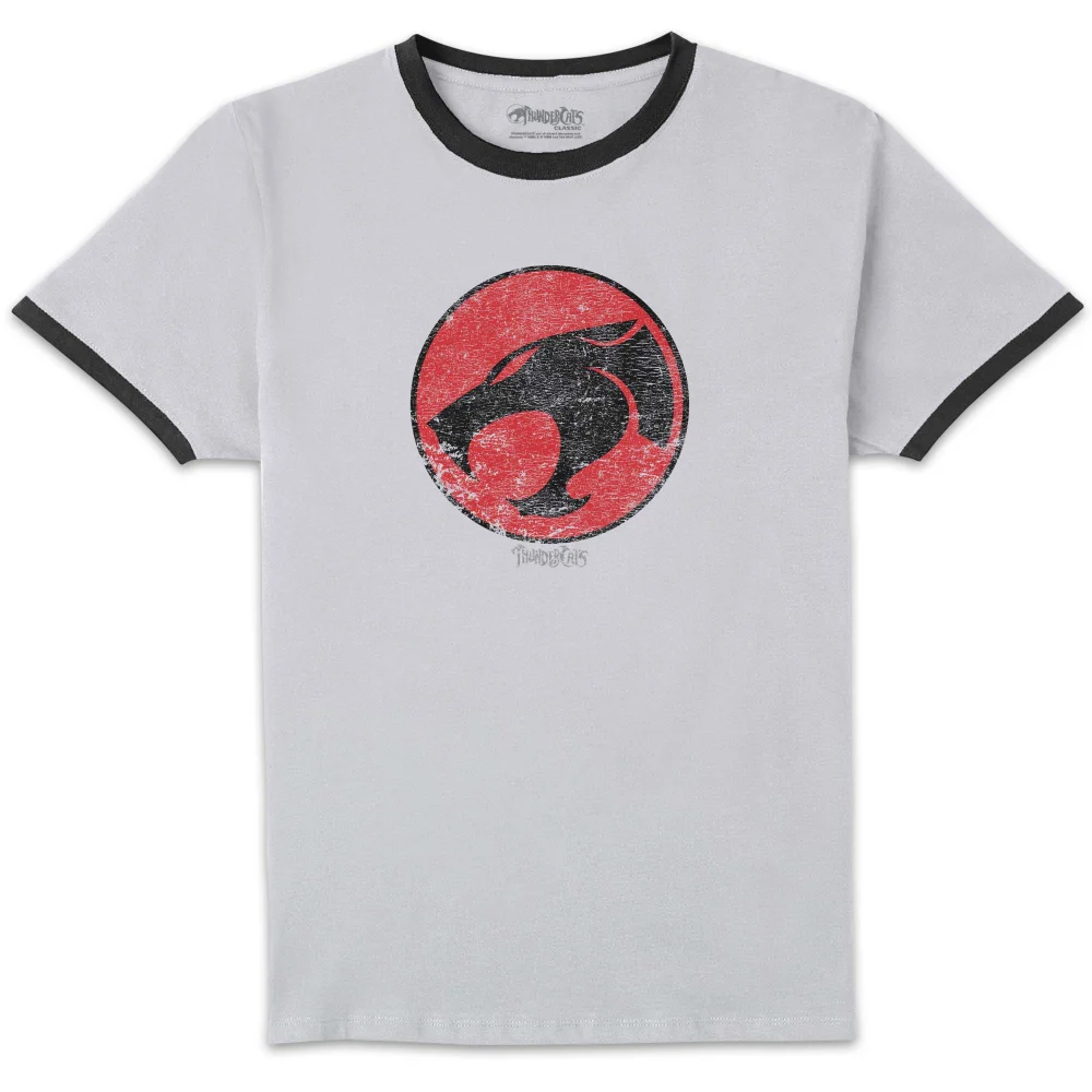 Thundercats Retro Logo Unisex Ringer T-Shirt - White/Black - S Bild 1