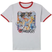 Thundercats Classic Lineup Unisex Ringer T-Shirt - White/Red