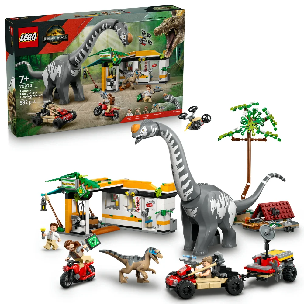 LEGO® Jurassic World Raptor & Titanosaurus Tracking Mission Dinosaur Toy 76973 Bild 1