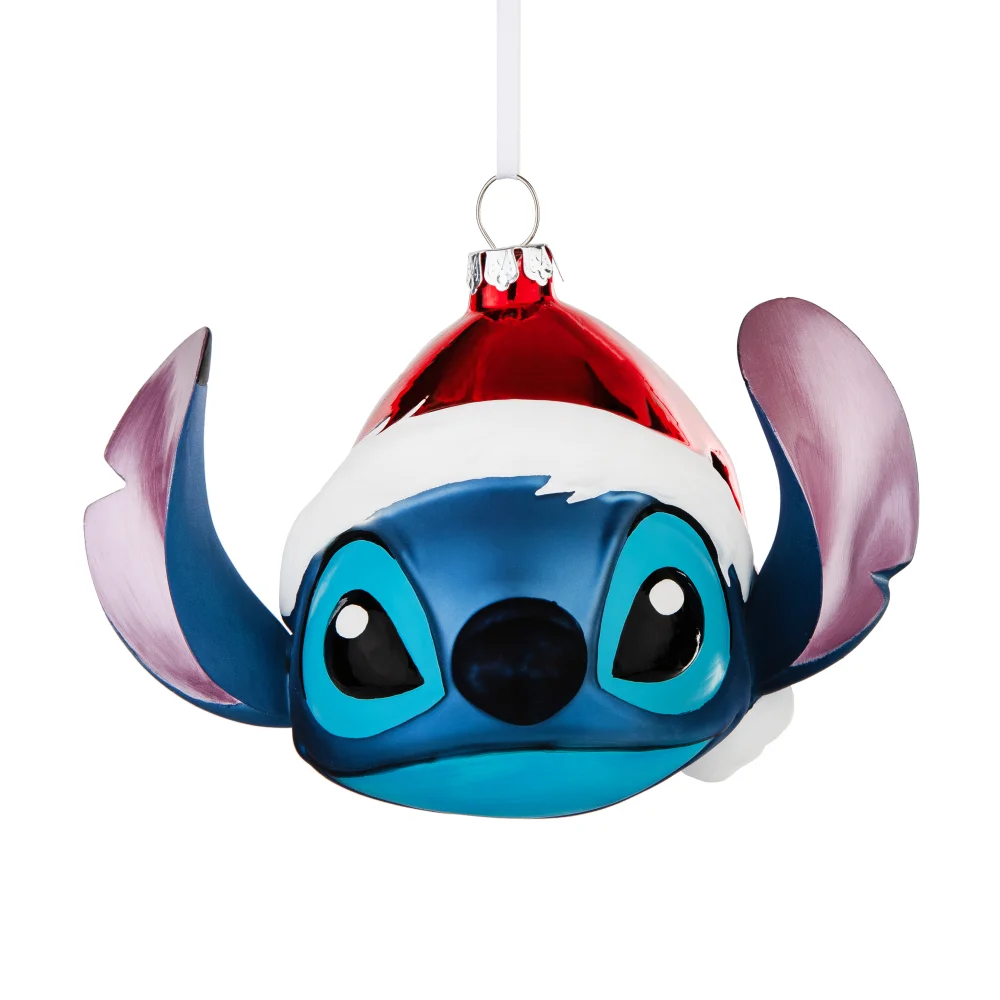 Hallmark Disney Lilo & Stitch Glass Christmas Ornament - Festive Stitch Bild 1