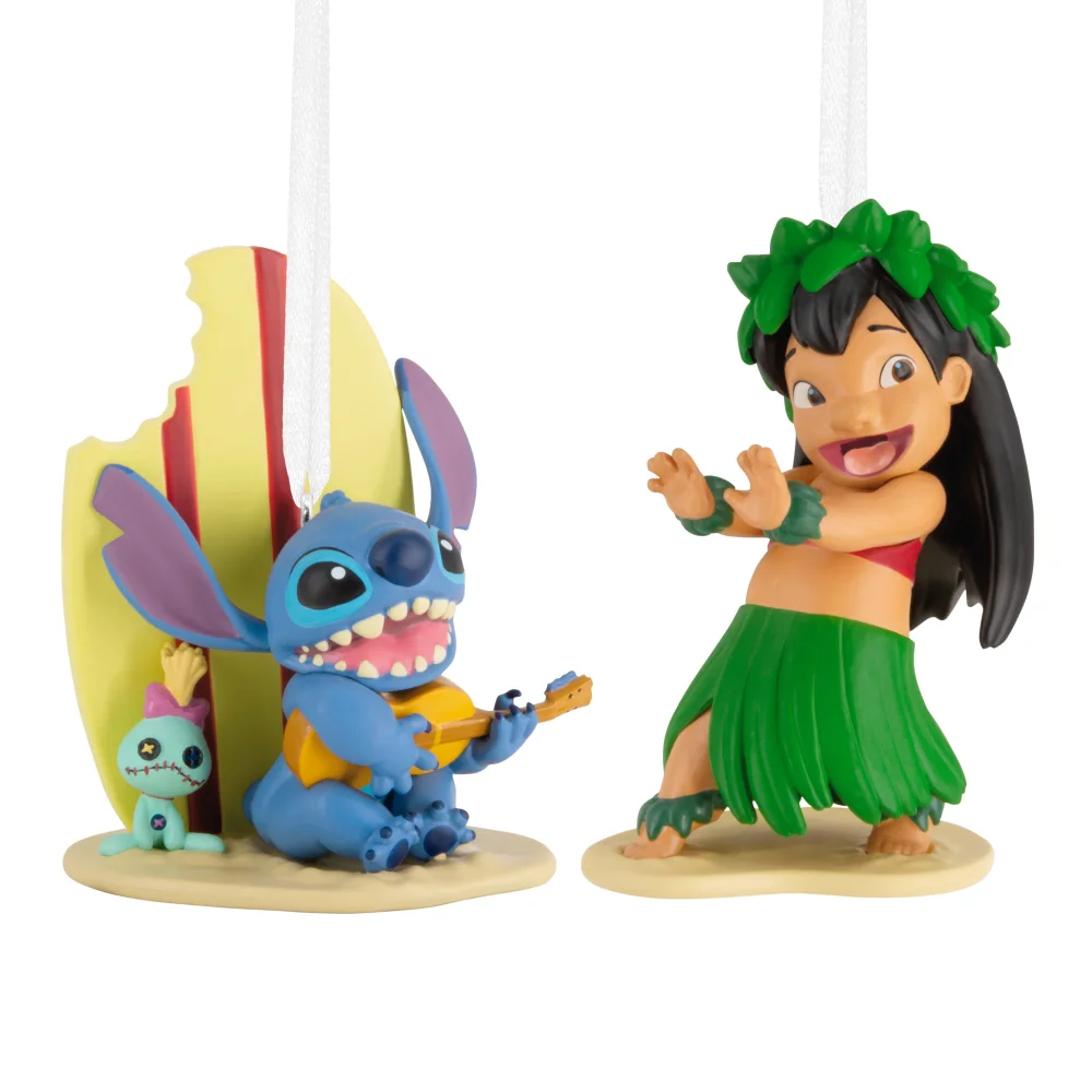 Hallmark Storied Moments Disney Lilo & Stitch Christmas Ornaments - Set of 2 Bild 1