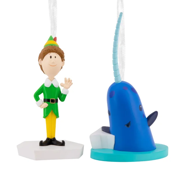 Hallmark Figural Elf and Narwhal Tree Ornament