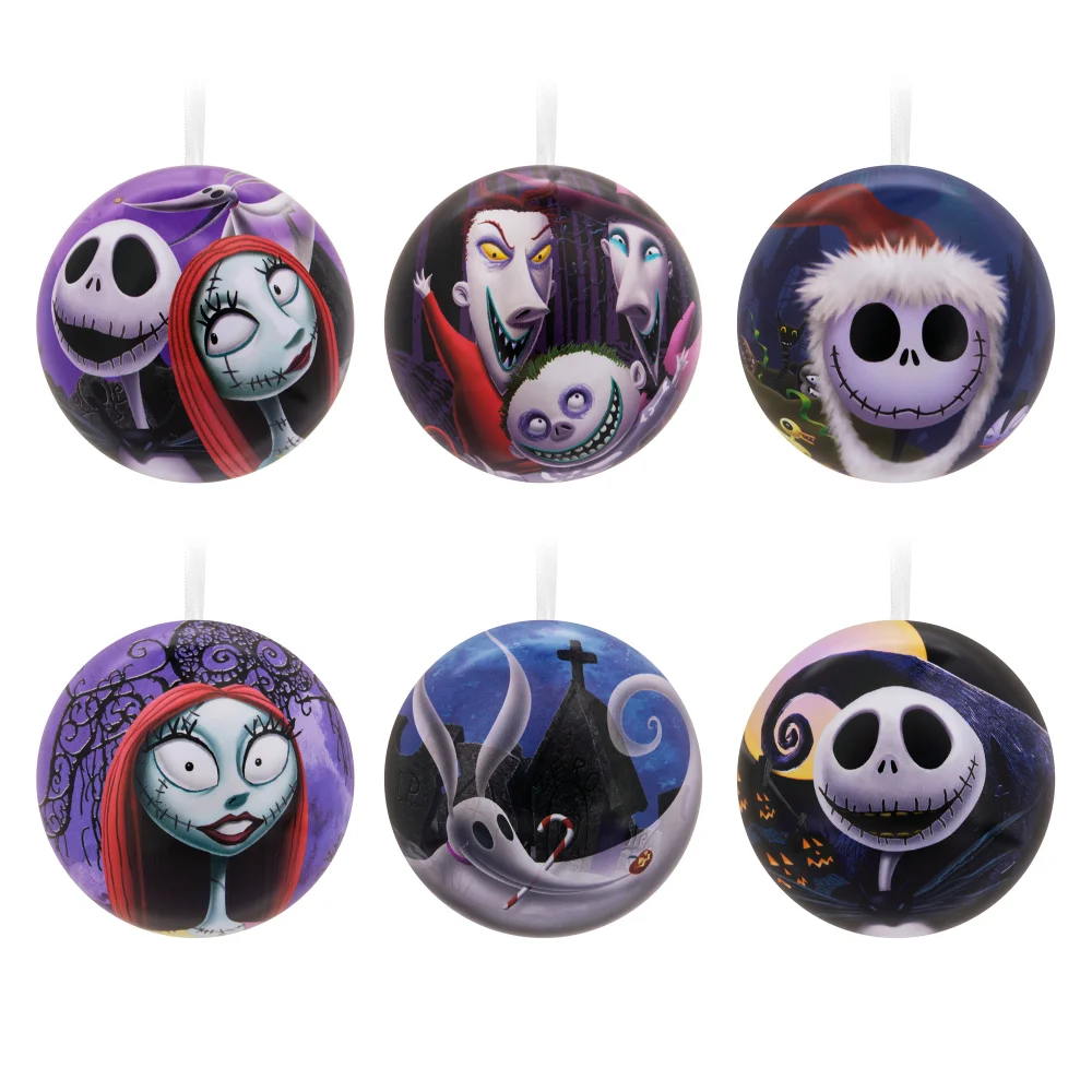Hallmark Disney The Nightmare Before Christmas Tin Ball Christmas Ornaments, Pack of 12 Bild 1