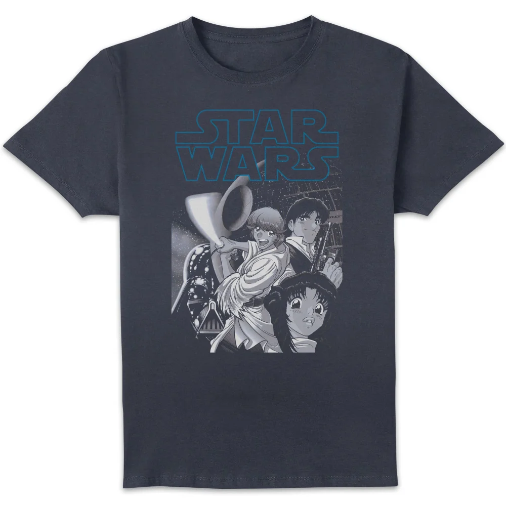 Star Wars Anime Poster Unisex T-Shirt - Navy - S Bild 1