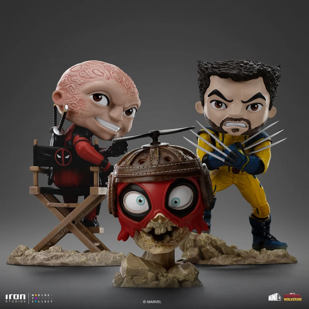 Iron Studios Deadpool and Wolverine Deadpool and Wolverine set Unmasked MiniCo Statue Bild 1