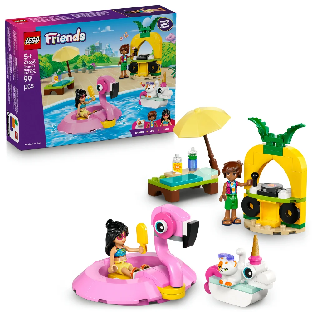 LEGO® Friends Unicorn & Flamingo Pool Party Toy Building Set 42658 Bild 1