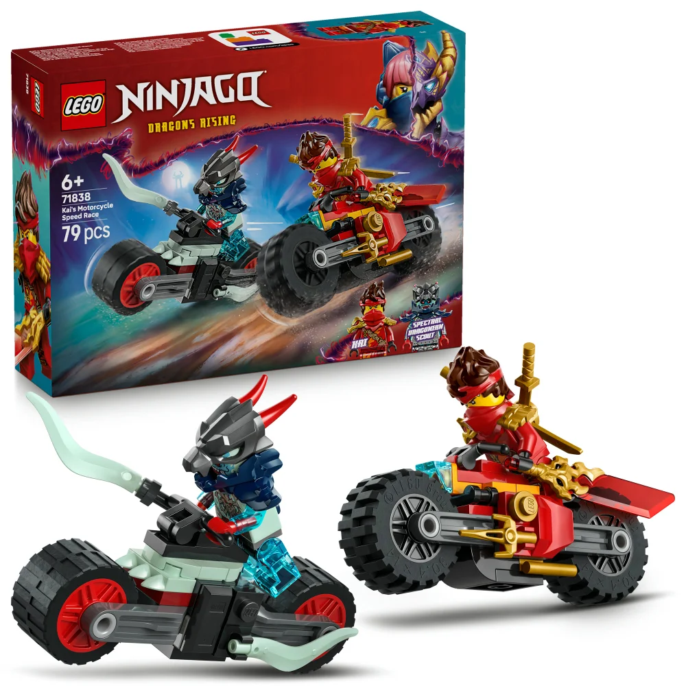 LEGO® NINJAGO® Kai’s Motorcycle Speed Race Playset with 2 Ninja Bike Toys 71838 Bild 1
