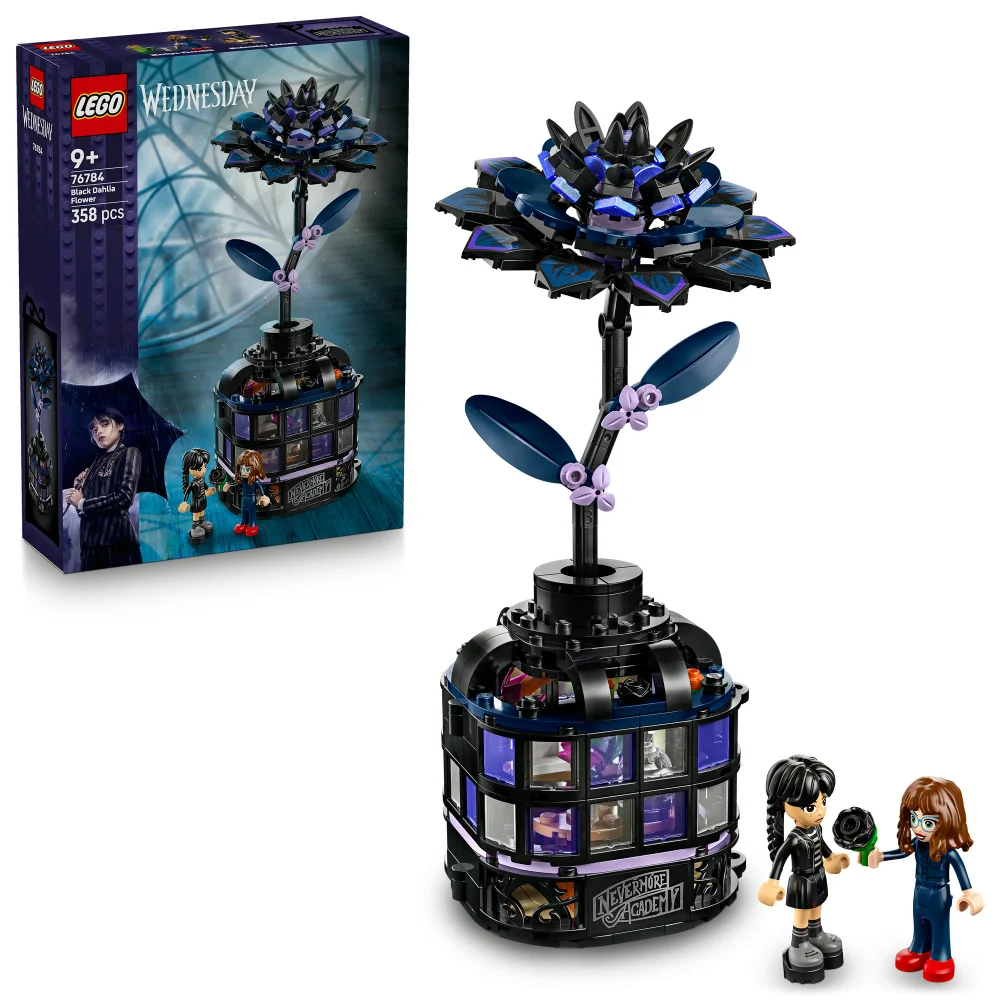 LEGO® Wednesday Black Dahlia Flower Halloween Gift, Faux Plant Room Decor 76784 Bild 1