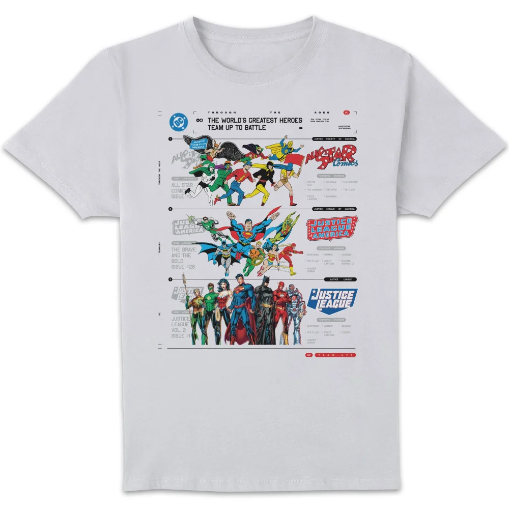 DC Comics Justice League Through The Ages Unisex T-Shirt - White - S Bild 1