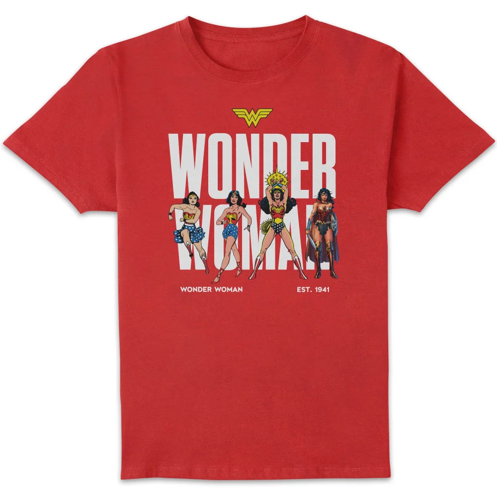 DC Comics Justice League Wonder Woman Through The Ages Unisex T-Shirt - Red - S Bild 1