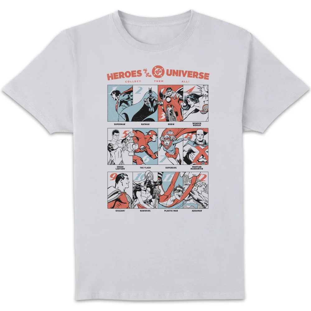 DC Comics Justice League Heroes Of The Universe Unisex T-Shirt - White - 4XL Bild 1