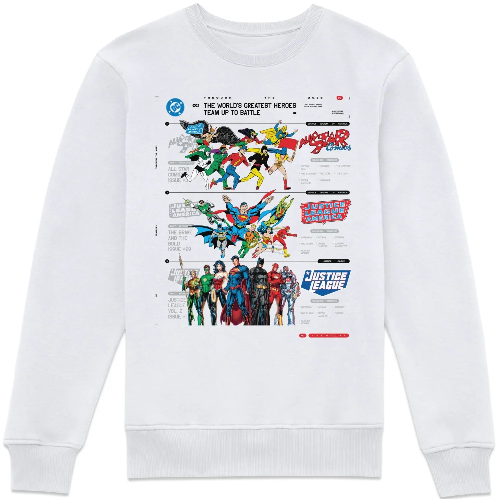 DC Comics Justice League Through The Ages Sweatshirt - White - XS Bild 1