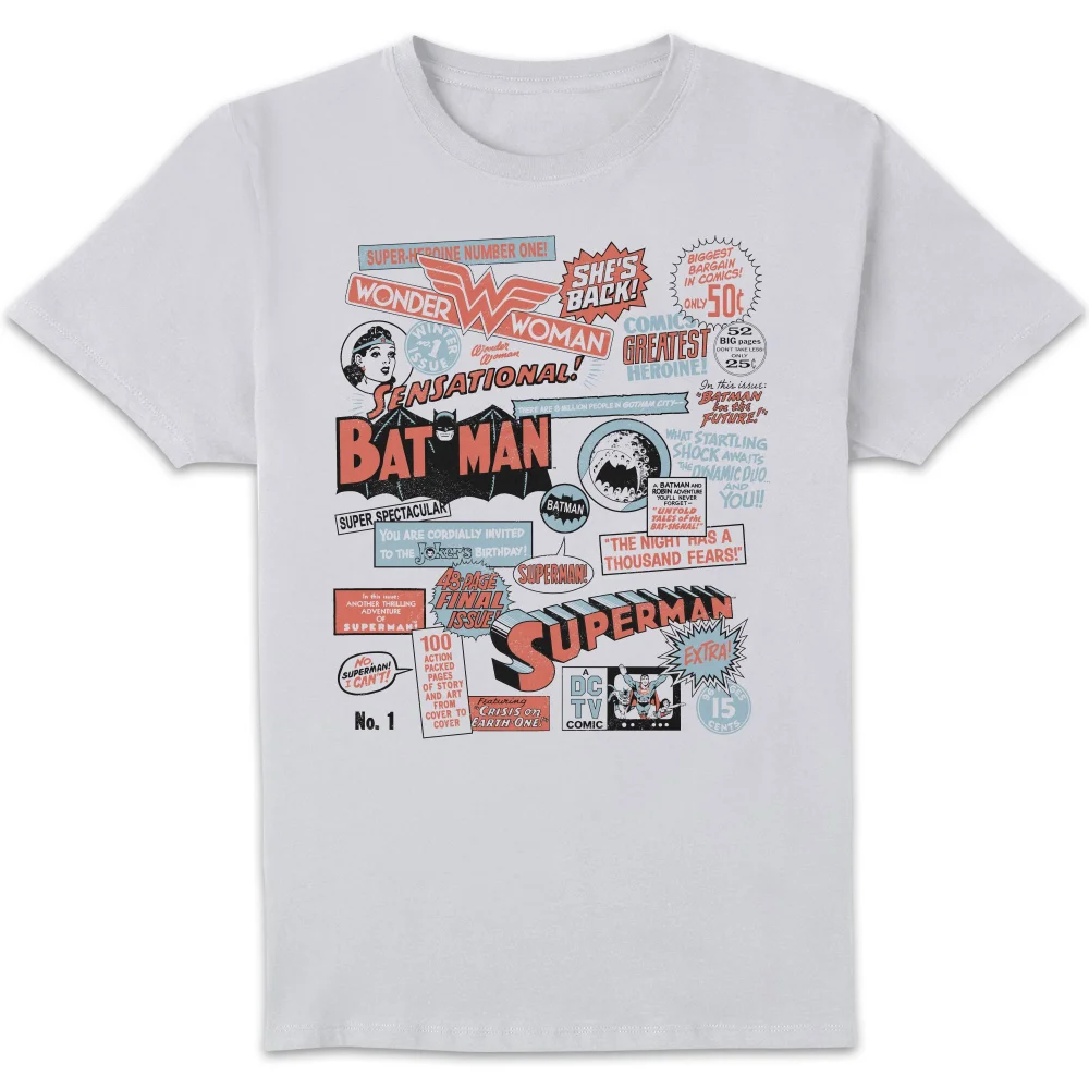 DC Comics Justice League Retro Unisex T-Shirt - White - S Bild 1