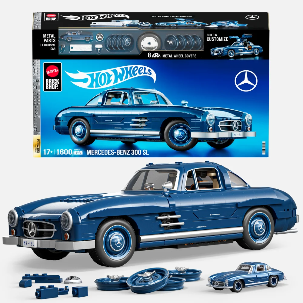 Mattel Brick Shop Hot Wheels Premium Mercedes-Benz 300 SL Building Set Bild 1