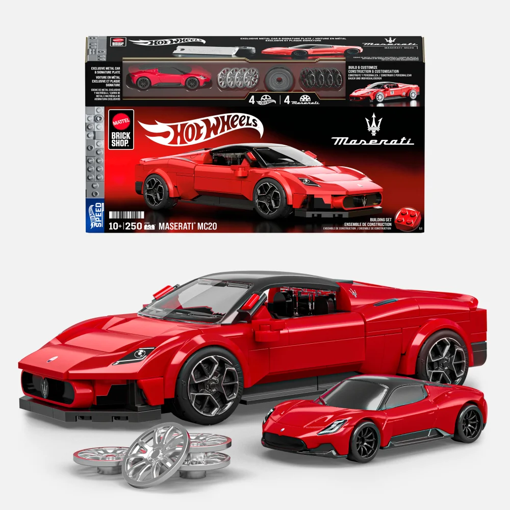 Mattel Brick Shop Hot Wheels Speed Maserati MC20 Building Set Bild 1