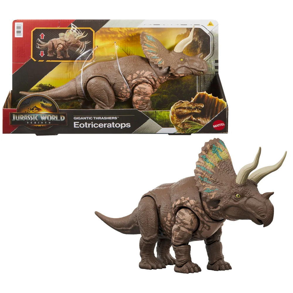 Jurassic World Saga Gigantic Thrashers: Eotriceratops Dinosaur Figure Bild 1