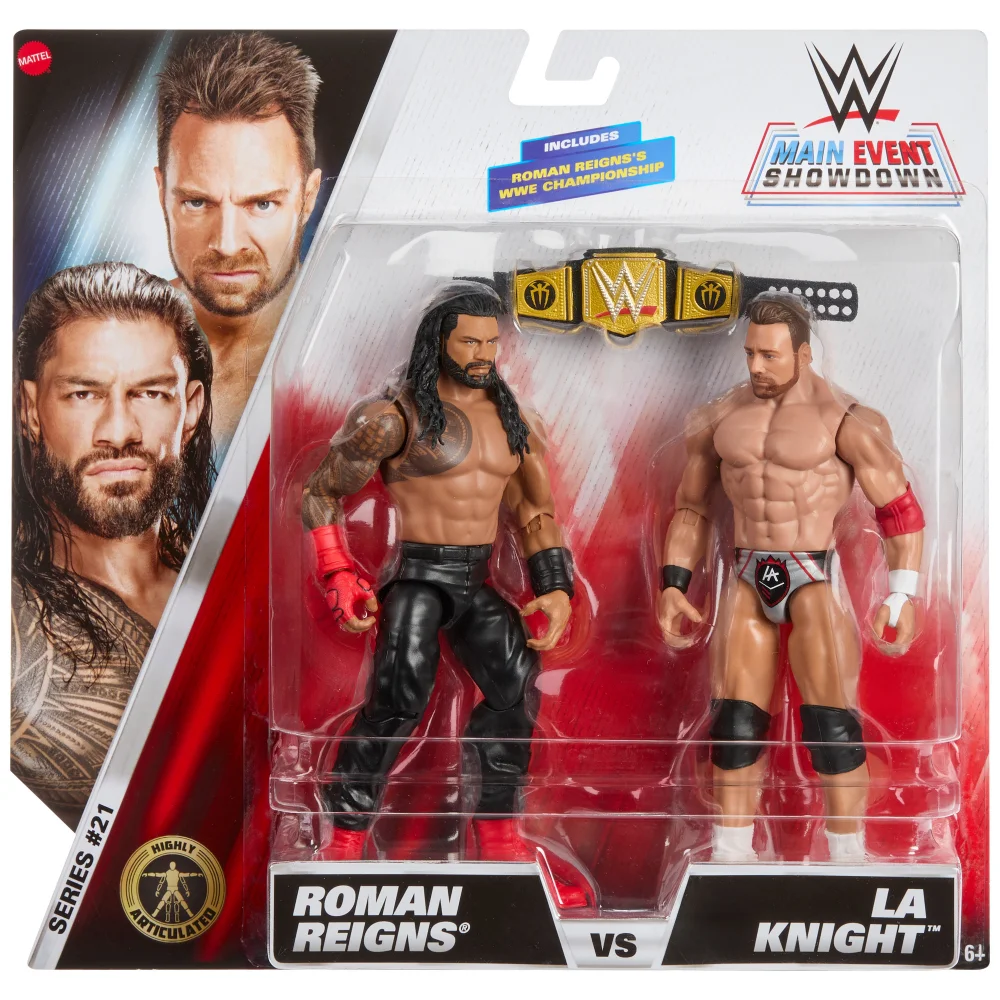 WWE Main Event Showdown 2-Pack Series 21 Roman Reigns vs LA Knight Action Figures (6") Bild 1