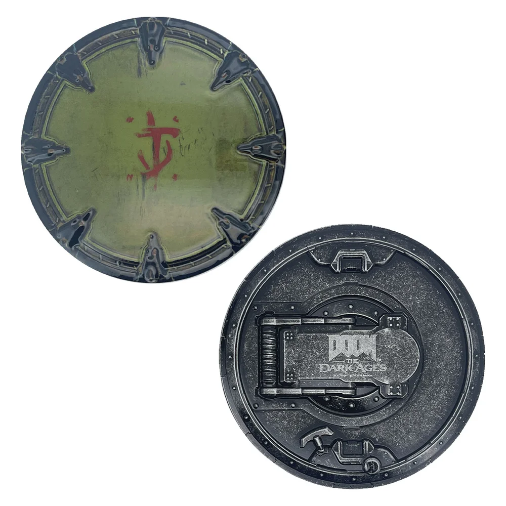 DOOM: The Dark Ages Saw Shield Medallion and Art Card Bild 1