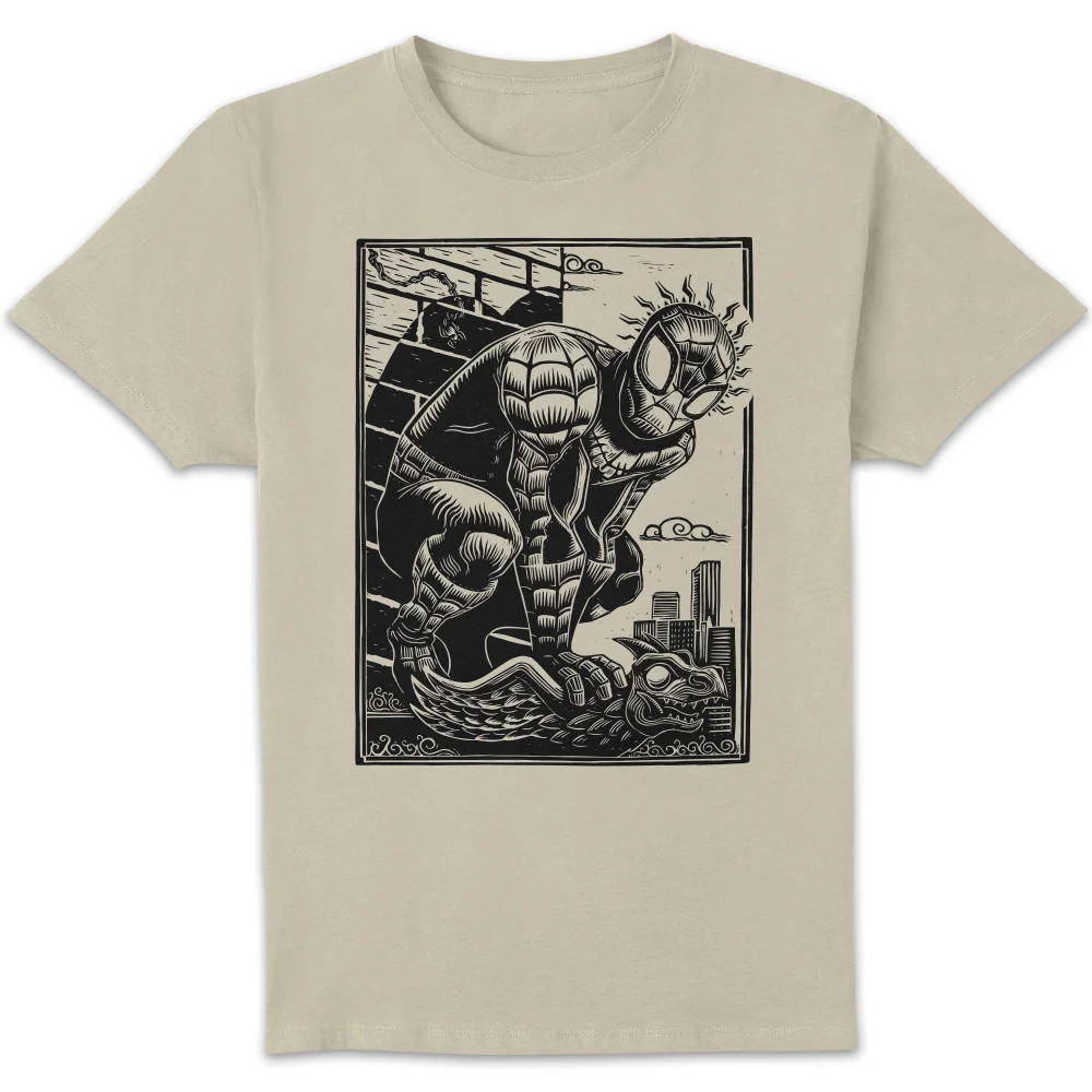 Marvel Spiderman Line Art Unisex T-Shirt - Cream - S Bild 1