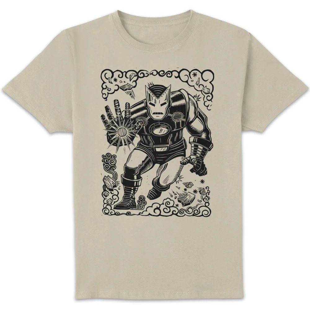 Marvel Ironman Line Art Unisex T-Shirt - Cream - S Bild 1