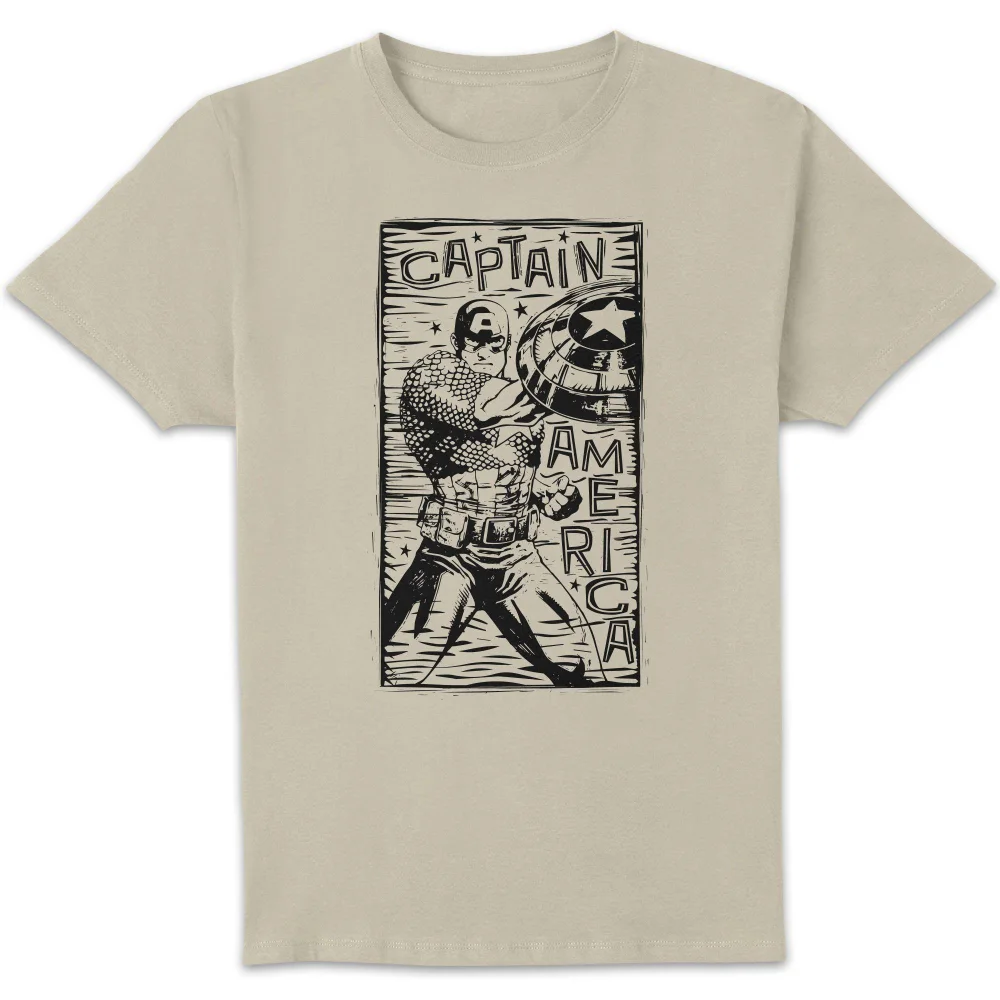 Marvel Captain America Line Art Unisex T-Shirt - Cream - S Bild 1