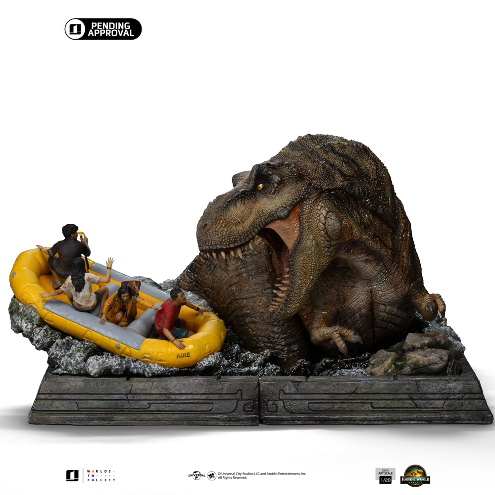 Iron Studios Jurassic World Rebirth T-Rex River Atack Demi Art Scale 1/20 Statue Bild 1