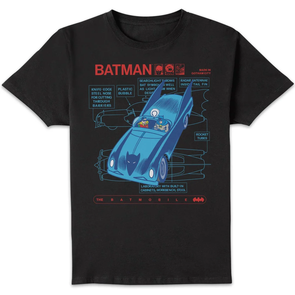 DC Comics Batman Batmobile Unisex T-Shirt - Black - S Bild 1